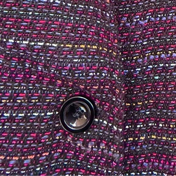 Blair Multi-color Purple Shimmering Blazer Jacket Party Business Women’s size XL - Picture 6 of 13